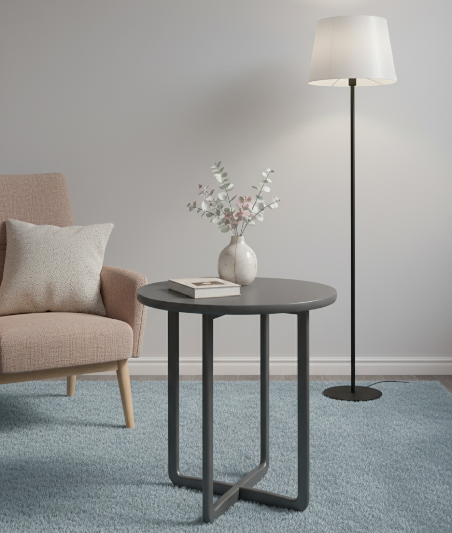 Yuvarlak Ahşap Yan Sehpa