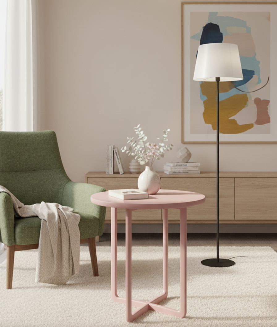 Yuvarlak Ahşap Yan Sehpa